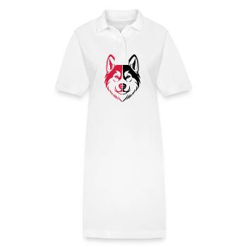 Tête de chien Akita - Robe polo bio PAIGER Stanley/Stella Femme - blanc - Devant