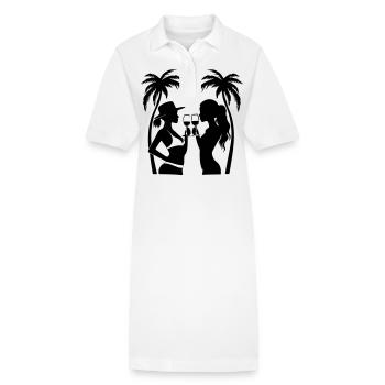 Équipe féminine Holiday Palms - Robe polo bio PAIGER Stanley/Stella Femme - blanc - Devant