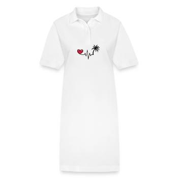 Heartbeat Palm Tree Holiday - Robe polo bio PAIGER Stanley/Stella Femme - blanc - Devant