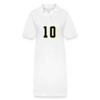 10 Numéro Jersey Dix - Robe polo bio PAIGER Stanley/Stella Femme - blanc - Devant