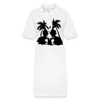 Party Urlaub Palmen - Stanley/Stella Frauen Bio-Polokleid PAIGER - Weiß - Vorne