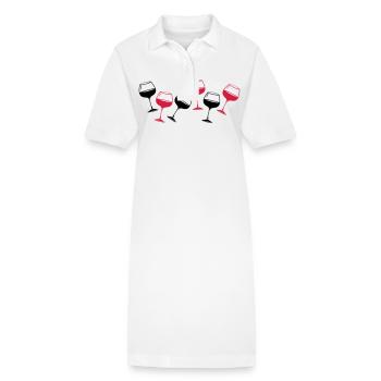 Wein Rotwein Glas - Stanley/Stella Frauen Bio-Polokleid PAIGER - Weiß - Vorne