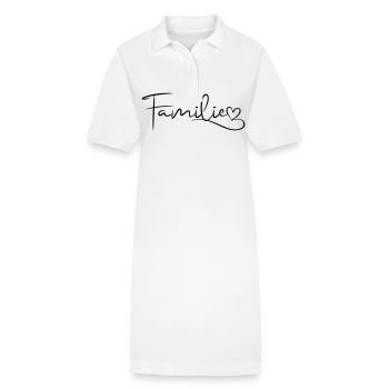 Police familiale avec cœur - Robe polo bio PAIGER Stanley/Stella Femme - blanc - Devant