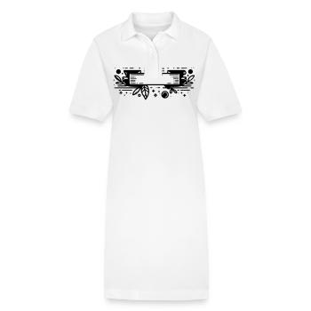 Banner with leaves - Stanley/Stella PAIGER Organic Women’s Polo Dress - white - Front