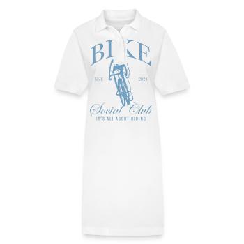 Bike Social Club, it's all about riding - Stanley/Stella PAIGER Organic Women’s Polo Dress - white - Front