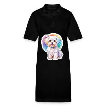 Malteser Wasserfarben - Stanley/Stella Frauen Bio-Polokleid PAIGER - Schwarz - Vorne