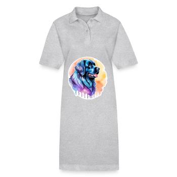 Aquarelles de Terre-Neuve - Robe polo bio PAIGER Stanley/Stella Femme - noir - Devant