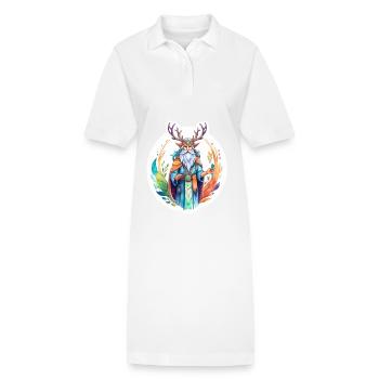 Druide Wasserfarben - Stanley/Stella Frauen Bio-Polokleid PAIGER - Weiß - Vorne