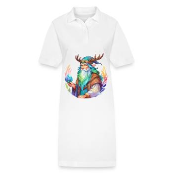 Druide Wasserfarben - Stanley/Stella Frauen Bio-Polokleid PAIGER - Weiß - Vorne