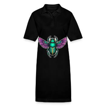 Skarabäus Neo Traditional - Stanley/Stella Frauen Bio-Polokleid PAIGER - Schwarz - Vorne