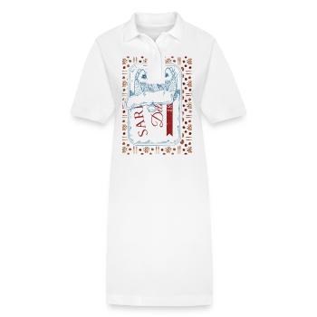 Visuel Vintage Sardines Tendance - Robe polo bio PAIGER Stanley/Stella Femme - blanc - Devant