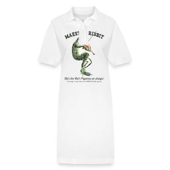 Vintage Frosch Geiger Musik Geschenk - Stanley/Stella Frauen Bio-Polokleid PAIGER - Weiß - Vorne
