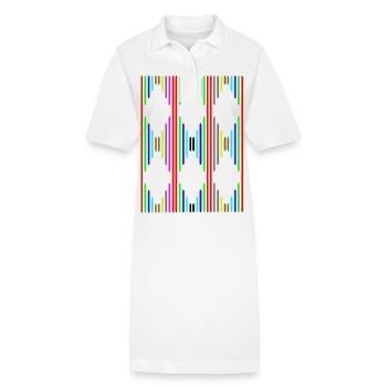 motif losange - Robe polo bio PAIGER Stanley/Stella Femme - blanc - Devant