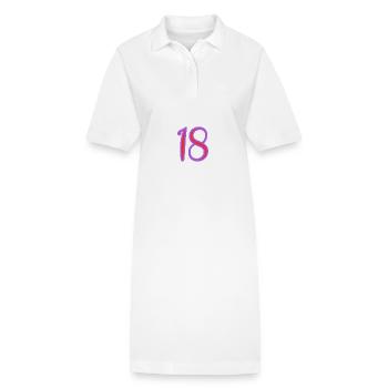 18. 18 JAHRE ALT. 18-JÄHRIGES JUBILÄUM. GEBURTSTAG 18 JAHRE. - Stanley/Stella Frauen Bio-Polokleid PAIGER - Weiß - Vorne