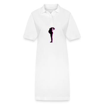 Woman Pregnancy Baby - Stanley/Stella PAIGER Organic Women’s Polo Dress - white - Front
