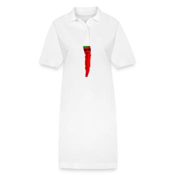 Cool pepperoni with sunglasses - Stanley/Stella PAIGER Organic Women’s Polo Dress - white - Front