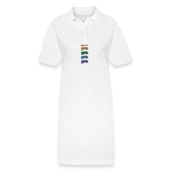 Lesbische Mädchen Regenbogen Text - Stanley/Stella Frauen Bio-Polokleid PAIGER - Weiß - Vorne