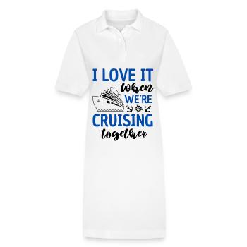 Kreuzfahrt Pärchen Spruch Schifffahrt - Stanley/Stella Frauen Bio-Polokleid PAIGER - Weiß - Vorne