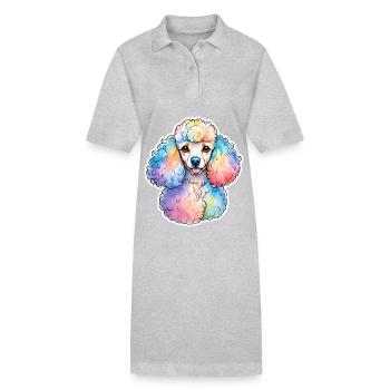Pudel Wasserfarben - Stanley/Stella Frauen Bio-Polokleid PAIGER - Schwarz - Vorne