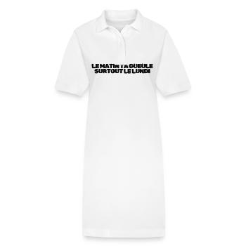 Le matin, ta gueule! - Robe polo bio PAIGER Stanley/Stella Femme - blanc - Devant