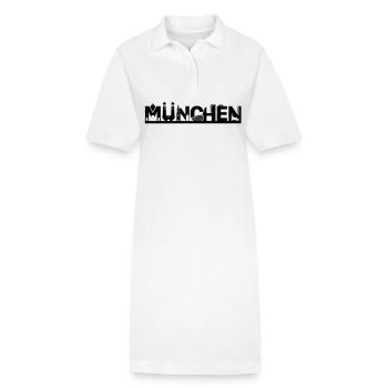 München Skyline mit Sehenswürdigkeiten - Stanley/Stella Frauen Bio-Polokleid PAIGER - Weiß - Vorne