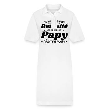 Je ne suis pas Retraité je suis un Papy - Robe polo bio PAIGER Stanley/Stella Femme - blanc - Devant