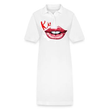 Bouche / Lèvres / Dents / Langue / Sourire / Baiser - Robe polo bio PAIGER Stanley/Stella Femme - blanc - Devant