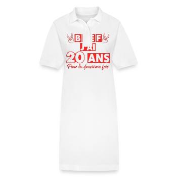 bref j'ai un 19 ans pour la deuxième fois - Robe polo bio PAIGER Stanley/Stella Femme - blanc - Devant