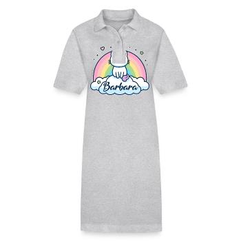 Barbara Name Vorname Einhornkatze - Stanley/Stella Frauen Bio-Polokleid PAIGER - Schwarz - Vorne