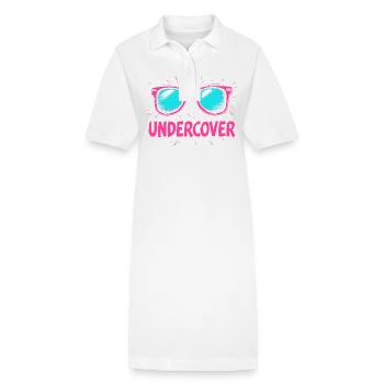 Lustige Sonnenbrille und Undercover Speech Kostüm - Stanley/Stella Frauen Bio-Polokleid PAIGER - Weiß - Vorne
