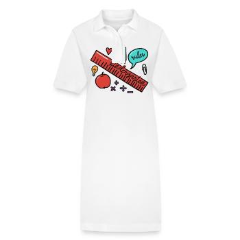 Kindergarten Rules - Stanley/Stella PAIGER Organic Women’s Polo Dress - white - Front