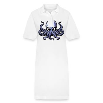 Oktopus Comic - Stanley/Stella Frauen Bio-Polokleid PAIGER - Weiß - Vorne