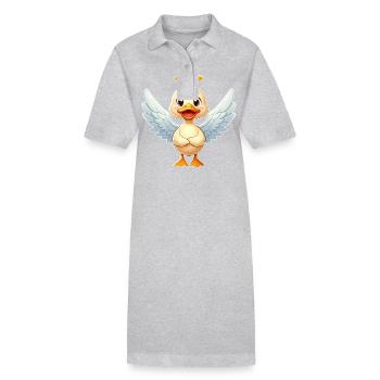 Süße Ente Erpel Engel Heiligenschein - Stanley/Stella Frauen Bio-Polokleid PAIGER - Schwarz - Vorne