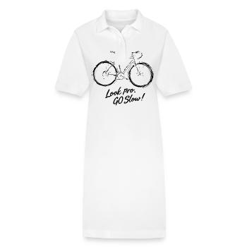 Look Pro Go Slow - Design für den Radfahrer - Stanley/Stella Frauen Bio-Polokleid PAIGER - Weiß - Vorne