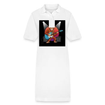 Wenn Affen rocken: Eine tierische Jam-Session - Stanley/Stella Frauen Bio-Polokleid PAIGER - Weiß - Vorne