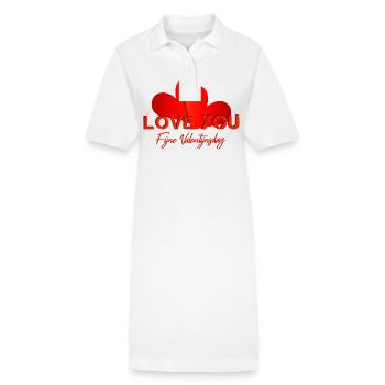 Valentine's Day Valentine - Stanley/Stella PAIGER Organic Women’s Polo Dress - white - Front