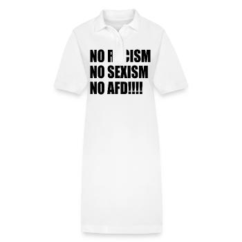no racism no sexism no afd - Stanley/Stella PAIGER Organic Women’s Polo Dress - white - Front