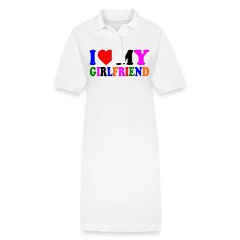 I love my girlfriend - Stanley/Stella Frauen Bio-Polokleid PAIGER - Weiß - Vorne