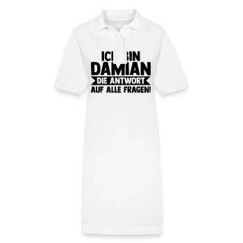 Vorname Damian - Stanley/Stella Frauen Bio-Polokleid PAIGER - Weiß - Vorne