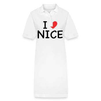 I Love Nice - J'aime Nice - Stanley/Stella PAIGER Organic Women’s Polo Dress - white - Front