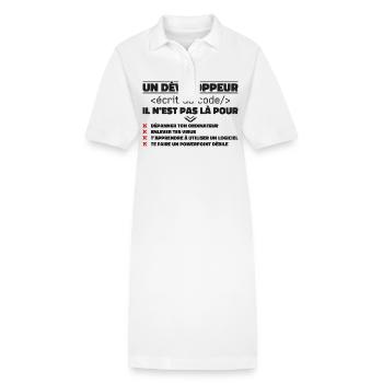 Un Développeur Écrit du Code Cadeau - Robe polo bio PAIGER Stanley/Stella Femme - blanc - Devant