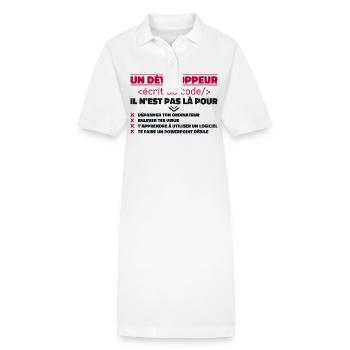 Un Développeur Écrit du Code Cadeau - Robe polo bio PAIGER Stanley/Stella Femme - blanc - Devant