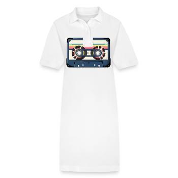 Autocollant de cassette rétro - Robe polo bio PAIGER Stanley/Stella Femme - blanc - Devant