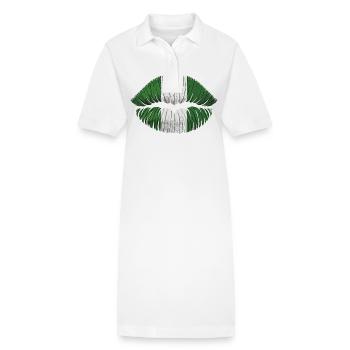 Kuss Nigeria - Stanley/Stella Frauen Bio-Polokleid PAIGER - Weiß - Vorne