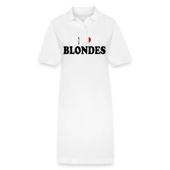 I love blondes - Stanley/Stella PAIGER Organic Women’s Polo Dress - white - Front