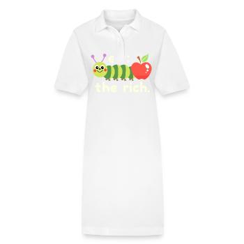 Ver affamé - Chenille Kawaii - Robe polo bio PAIGER Stanley/Stella Femme - blanc - Devant