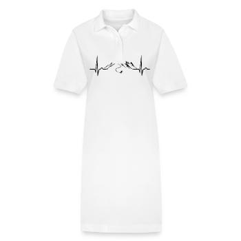 EKG Kurve - Herzkurve - Puls - Ski fahren - Stanley/Stella Frauen Bio-Polokleid PAIGER - Weiß - Vorne