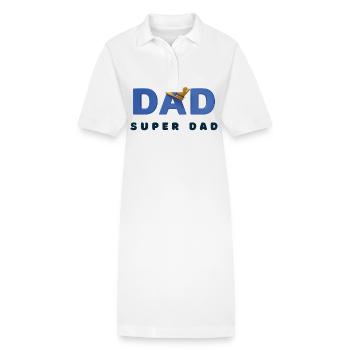 Super-Papa - Stanley/Stella Frauen Bio-Polokleid PAIGER - Weiß - Vorne