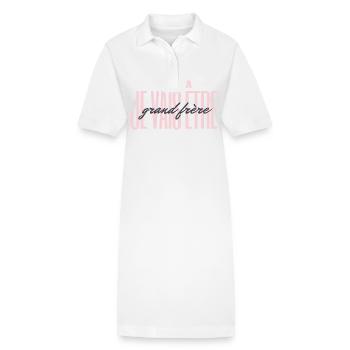 Ich werde großer Bruder sein - Bald großer Bruder - Stanley/Stella Frauen Bio-Polokleid PAIGER - Weiß - Vorne