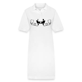 Krankenschwester - Stanley/Stella Frauen Bio-Polokleid PAIGER - Weiß - Vorne